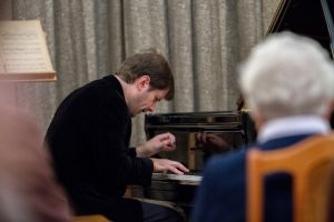 1178th Liszt Evening, Edvinas Minkstimas - piano, Juliusz Adamowski commentary,<br> Music and Literature Club in Wroclaw 22nd October 2015. Photo by Andrzej Solnica.